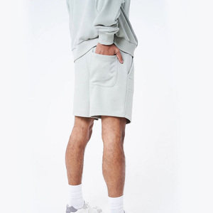 Conjuntos de 2 Piezas de Pantalones Cortos con Cordón y Sudadera con Bolsillo Delantero de Felpa Casual de Verano para Hombre con Logotipo Personalizado - Product Image 4