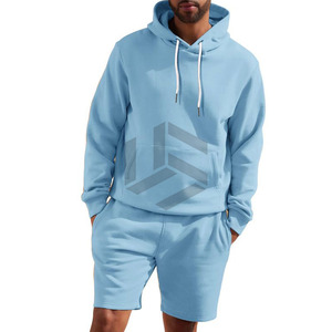 Applique Embroidered Distressed <b>Patch</b> Hoodie Acid Wash Vintage Summer Solid Plus Size 2 Piece <b>Men</b> <b>Shorts</b> Set Custom Logo - Product Image 1