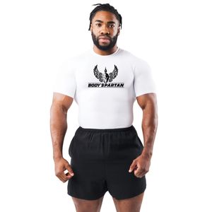 <b>Men's</b> White <b>Compression</b> Performance T <b>Shirt</b> Moisture Premium Athletic Fit Gym Training Running Sportswear Apparel - Product Image 1