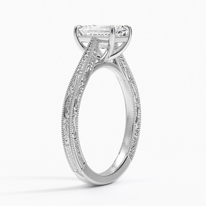 Anillo BOJ 069 con Corte Esmeralda, Plata 925, Grabado Elsie, Anillo de Compromiso con Diamante de 2ct, Color D, VVS1, Moissanita, Certificado GRA, en Oferta - Product Image 2