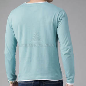 T-shirt à manches longues de style actuel en vente, best-seller, 100% coton, coupe ample, imprimé, personnalisé, pour hommes - Product Image 3