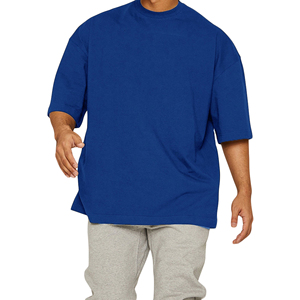 Manufacturer Supply 250g 100% Cotton Casual Solid Regular Fit Short Sleeve Drop Shoulder T-Shirt Custom Print Unisex Blank <b>Tee</b> - Product Image 6