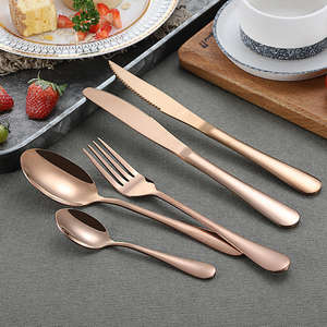 Juego de Cubiertos de Cobre Bronce Rústico de Diseño Vintage, Cubertería de Acero Inoxidable con Acabado Stonewashed, Utensilios Metálicos para Comer, Venta al por Mayor en India - Product Image 2