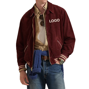 Hot Supplier Premium Corduroy Graphic Track <b>Jacket</b> Men Embroidered Vintage Americana OEM Custom Luxury Streetwear Outerwear - Product Image 2
