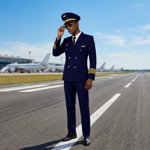 Servizio OEM, Prezzo Conveniente, Tessuto Misto Poliestere, Uniformi Professionali Unisex per Piloti e Assistenti di Volo - Product Image 3