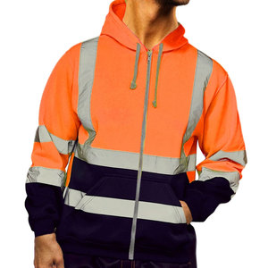 Sudadera con Capucha y Cremallera para Hombre, Chaqueta Bomber Reflectante de Alta Visibilidad con Bolsillos Laterales, Chaqueta Transpirable - Product Image 2