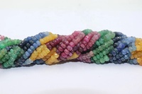 Perles Rondelles Multicolores Facettées en Pierres Précieuses Naturelles (Rubis, Émeraudes, Saphirs) 5mm, 16 Pouces, pour la Fabrication de Bijoux, Prix de Gros
