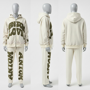 Conjunto Deportivo de Invierno para Hombre, Talla Grande, Estilo Urbano, Sudadera con Estampado de Grafiti, Pantalones Jogger, Atuendo Informal, Moda Hip Hop, Elegante, 100% - Product Image 1