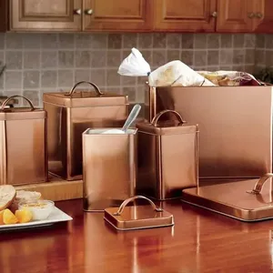 Eco-Friendly Customized Color Aluminum Airtight Dustproof Metal Kitchen Canister with Buckle Lid for Modern Home Spice Storage - Product Image 1