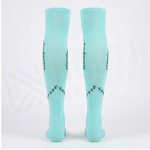 Turquoise <b>Knee</b> <b>High</b> <b>Socks</b> With Stitch Pattern Breathable Knitted Spandex Polyester Casual Wear For Adults Summer Season - Product Image 2