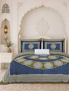 <b>Floral</b> Antra Hand Block Print Cotton 200TC Anti Dust Mite All-Season Customizable 3-Piece <b>Bedspread</b> Artisan Boho Bedding Set - Product Image 3