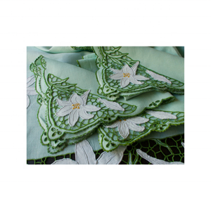 Corner Floral Recyclable Luxurious 100% Cotton Embroidered White 6ft Tablecloth for Weddings Quick Dry Lightweight Eco Friendly - Product Image 4