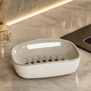 Support à savon double couche avec drain, facile à nettoyer, garde le savon au sec, base antidérapante, pour salle de bain domestique, bonne qualité - Product Image 5