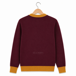 เสื้อคาร์ดิแกนถักไหมพรมสีแดงเลือดหมู คอวี แขนยาว แต่งสีตัดกัน สไตล์ลำลอง สำหรับฤดูใบไม้ร่วง ของ Cosh International Custom Logo Sorority Sisterhood - Product Image 4