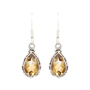 Bohemian Gypsy Energy High Design 925 Sterling Silver Citrine Drop Earrings Handmade Natural Gemstone Abundance Power Glow - Product Image 1