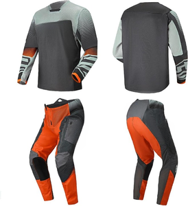 Men's Black <b>Red</b> Motorcycle Racing <b>Suit</b> Full Sleeve Polyester Color Blocked Sublimation Printed Quick Dry Breathable Wear - Product Image 4