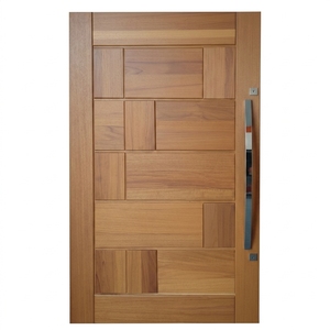 Nuestra Puerta Moderna de Madera Sólida con Diseño Geométrico Elegante de Swastika, Panel de Madera para Entrada, Decoración Artística para el Hogar - Product Image 1