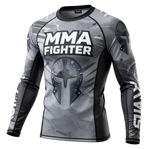 Camiseta de Manga Larga para Hombre, de Alta Demanda, para Competición de Equitación, Transpirable, de Spandex, para Entrenamiento, Natación, MMA - Product Image 1