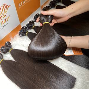 Extensiones de Cabello Humano Vietnamita Virgen Listas para Enviar, Color Natural 1B, Liso Sedoso, Mechones de Cabello Tejidos a Máquina - Product Image 4