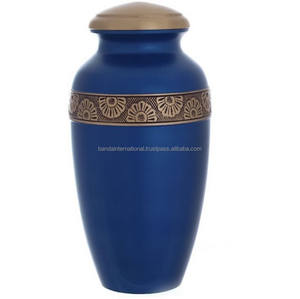 Urnes funéraires en laiton de haute qualité avec des urnes funéraires en métal fini marbre noir blanc pour les cendres humaines - Product Image 2