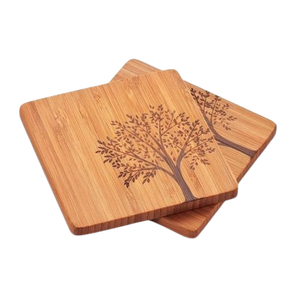 <b>Round</b> Wooden Coaster <b>Mat</b> Solid Design Natural Finish 300mm Diameter <b>Mats</b> & Pads - Product Image 4