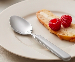 Minimalist Flatware <b>Set</b> With Stainless Steel Heads And Gray Plastic Handles Reusable For <b>Travel</b> Use And Kitchen Use - Product Image 6
