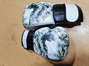 Guantes de boxeo de cuero de vaca con estampado 3D, de alta calidad, con estampado gráfico personalizado - Product Image 4