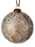 Ornement en verre artisanal avec finition marbrée vintage pour décorations de Noël