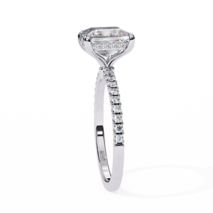 Bagues de mariage classiques à halo caché en or massif 14 carats avec diamant de laboratoire certifié IGI taille princesse 2 carats – Cadeau de fiançailles - Product Image 6