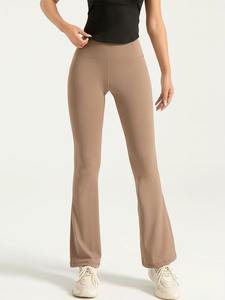 Leggings de yoga acampanados de cintura alta para mujer, personalizados al por mayor, con efecto levantacola, de Spandex/Poliéster, para gimnasio, fitness y entrenamiento, para mujeres altas - Product Image 4