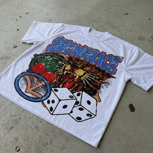 Snowgrace Custom Printed Men's Oversized T-<b>Shirt</b> Short Sleeve O-Neck High Street Style 100% Cotton Jersey Fabric Custom Logo - Product Image 2