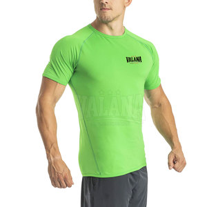 T-shirts de sport pour hommes respirants et écologiques, coupe ajustée, taille personnalisée, tissu Spandex/Polyester, service professionnel OEM/ODM - Product Image 4
