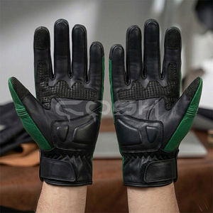 Premium Breathable Leather Cycling <b>Gloves</b> Full Finger Anti Slip Shockproof Cycling <b>Gloves</b> With <b>Touchscreen</b> Fingertip - Product Image 3