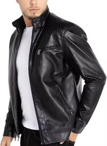 Chaqueta de cuero casual para hombre con cierre de cremallera |   Chaqueta de Cuero Estilo Urbano con Bolsillos |   Chaqueta Transpirable y Cómoda - Product Image 4