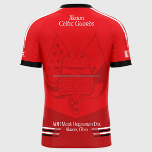 Camiseta de fútbol GAA de poliéster 100% de alta calidad, ropa de fútbol gaélica de la mejor calidad, logotipo frontal de patrón sólido, OEM personalizable - Product Image 2
