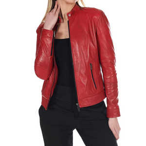 Veste en cuir pour femme sur mesure, OEM ODM, cuir véritable, haute qualité, fabrication directe, luxe, douce, durable, élégante, tendance - Product Image 5