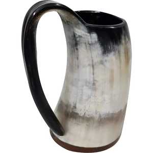 Taza de Cuerno de Búfalo Hecha a Mano, Forma Natural, Pulida, Duradera, Artística, Coleccionable, Moderna, Apta para Alimentos, Decoración del Hogar - Product Image 1