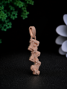 Rose Gold Diamond Pendant Necklace Micro Pave Flower Design Luxury Unisex Everyday Wear - Product Image 2