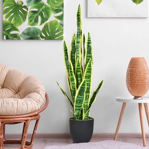 Pianta di Serpente Artificiale per Interni ed Esterni, 35,5 Pollici, Verde, Decorazione per la Casa - Product Image 2