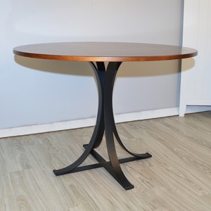 Teak Solid Wooden Round Dining <b>Table</b> <b>bar</b> <b>Table</b> with Metal Legs <b>bar</b> Furniture Direct Factory From Indonesia - Product Image 6