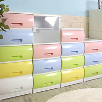 Meuble de rangement empilable à 4 niveaux en PP blanc, style nordique, pour chambre d'enfant, commode, tour de rangement pour vêtements et jouets