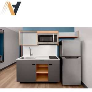 Ensemble de meubles de chambre à coucher en bois massif moderne et durable, respectueux de l'environnement, pour hôtel StudioRes Marriott, en bois et métal, OEM ODM, King/Queen/Twin - Product Image 1