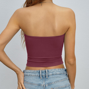 New Fashionable Women's Compression Soft Comfort Tube Top Built In <b>Padded</b> Lightweight Anti Wrinkle Plain Dyed Comfort Essential - Product Image 2