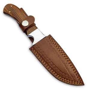 Cuchillo de Caza Hecho a Mano Personalizado de Acero Inoxidable con Hoja Fija, Mango de Madera Wenge Premium, Cuchillo Táctico para Camping con Funda de Cuero - Product Image 4