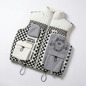 Chaleco Gráfico Elegante |   Chaleco Utilitario Unisex con Estampado a Cuadros |   Moda de Exterior a la Moda - Product Image 1