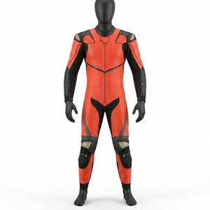 Traje de Motociclismo Transpirable y Cómodo con Paneles de Cuero, Ropa de Carreras de Motos, Traje de Carreras de Motocicleta - Product Image 1