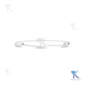 Modern Geometric Lab Grown Diamond Station Bracelet Adjustable Chain 14K 18K <b>Solid</b> <b>Gold</b> Luxury Fine Unisex Jewelry - Product Image 2