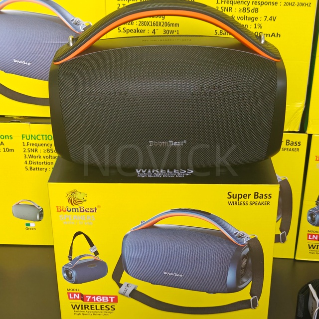 LN716BT Portable Outdoor Speaker Heavy Bass High Volume Boombox 50W with Shoulder Strap Party Music Player Ready Stock Sample