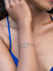 Pulsera Lady Luck Minimalista de Plata de Ley 925 con Cadena y Engaste de Bisel para Mujer, Uso Diario - Product Image 6