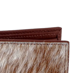 กระเป๋าสตางค์หนังวัวแท้สำหรับผู้ชาย กระเป๋าหนังขนวัว ทำมือ กระเป๋าสตางค์แบบพับสองตอน ทนทาน หนังแท้ธรรมชาติ - Product Image 2